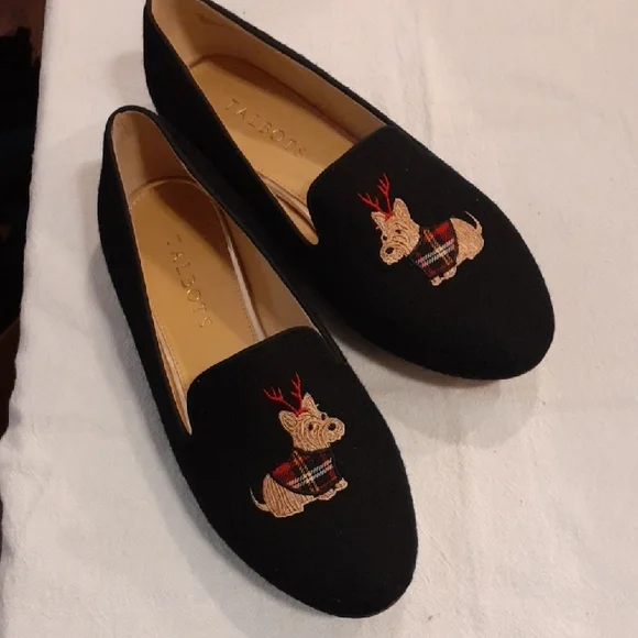 Talbots Shoes Talbots Black Loafers With Embroidered Dog